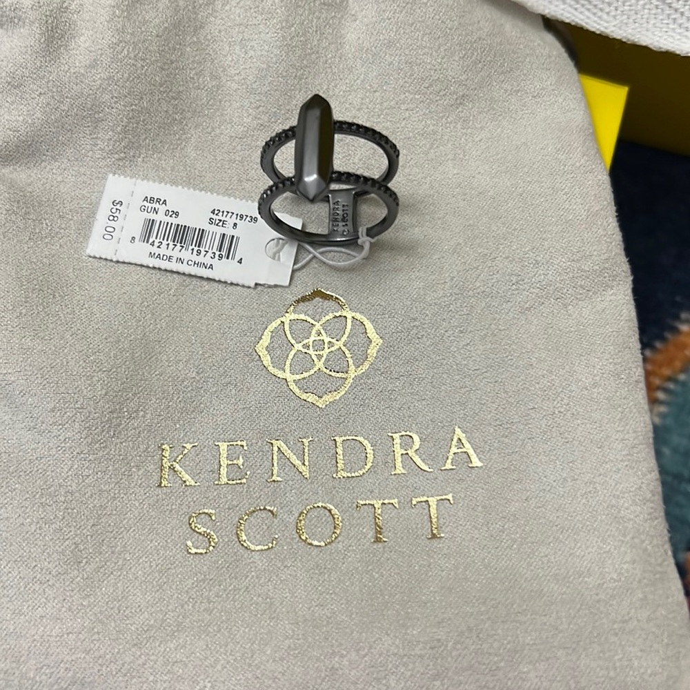 Kendra Scott Abra ring in gunmetal